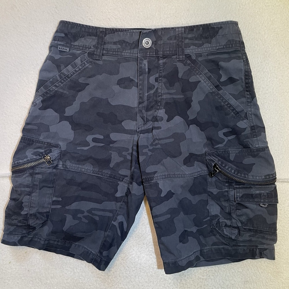 KUHL‎ Ambush Camo Cargo Shorts Men's Size 28 Women's Size 0 Gray Hiking Outdoors